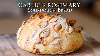 (Easy) ROASTED GARLIC & ROSEMARY *Sourdough Bread* #sourdough #sourdoughbread