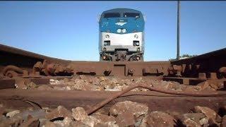 Amtrak Train The Silver Star Runs Over Camera At Double Diamond