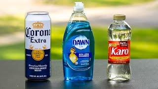 ½ cup of dish soap and 1 can of beer and your lawn will stay green all summer