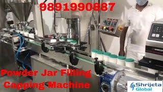 Automatic Jar Filling And Capping Machine - Protein and Ayurveda Powder Packaging in Jar - Shrijeta