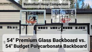 Spalding 54" Basketball Hoop Comparison: $700 Glass Backboard vs $220 Polycarbonate