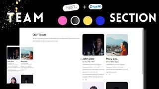 Creating Minimal TEAM Section design for React and Next js (New Update)