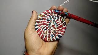 Basket Weaving || Using Grass And Plastic Strips || Village Craft