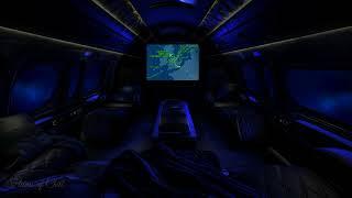 DARK Private Jet Cabin with Convertible Beds Flight Ambience | Flight Map | Brown Noise | 10 Hours