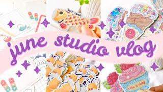  June Studio Vlog  new stickers, process video, sketching, packaging and more