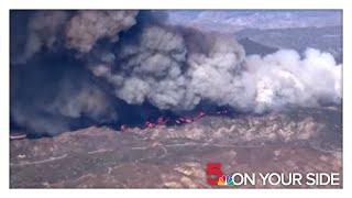 California fires: Aerial footage shows Hughes fire start