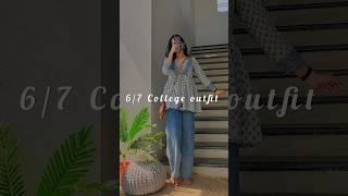 Short kurti + jeans | 6/7 College outfit #shortsfeed #shortkurti #shortkurtihaul #shorts