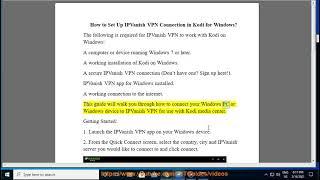 Set Up IPVanish VPN Connection in Kodi for Windows