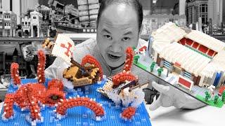 Kraken King of the Sea and Old Trafford Stadium | Nanoblock Mini Brick Review NB041 and 9912