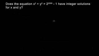 Number Theory 4 - Modular Arithmetic - Integer solutions