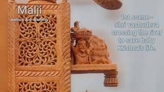 Sandalwood Miniature carved hand fan ( pankhi ) - handmade craft - handicraft - home decor
