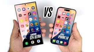 IOS 18.1.1 Samsung Galaxy S24 Ultra vs Apple iPhone 16  - Speed Test!