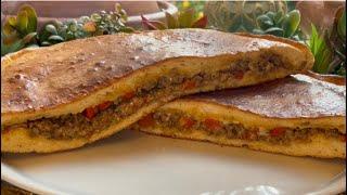 Recette de Pain farci à la viande hachée facile et rapide ( خبزة محشية باللحم المفروم سهل و سريع)