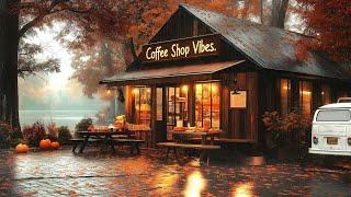 Warm Jazz Music in a Lakeside Coffee Ambience for Stress Relief and Focus