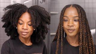 HOW TO DO LARGE KNOTLESS BOX BRAIDS ON YOURSELF STEP BY STEP FOR BEGINNERS