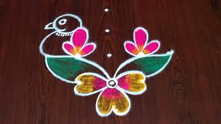 Birds rangoli || daily rangoli || rangoli designs ||