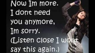 Selena Gomez & The Scene - I Won't Apologize - Lyrics On Screen