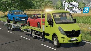 FS22 - TRANSPORTING CARS w/ Renault Master TOWTRUCK - Truck Mod for Farming Simulator 2022 ROLEPLAY