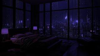 Rain and city lights: Cozy bedroom ambience for sleeping ️