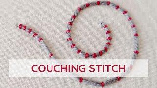 Couching stitch hand embroidery video tutorial