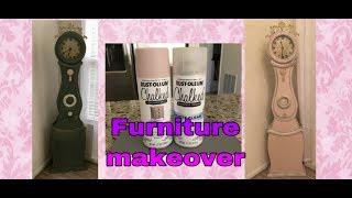 DIY distressed furniture makeover- Rust-oleum chalk spray paint review