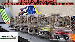 GREENLIGHT KINGS OF CRUNCH MONSTER TRUCKS! | MONSTER TRUCK KING OF THE HILL #diecastracing