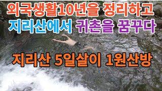 10년 외국생활후 귀촌 맛보기 도전! 구독자 지리산 산중생활 도전기 (1원산방)#구독 #좋아요 #지리산 #귀촌