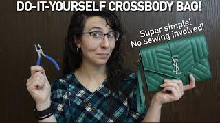 CONVERT YOUR YSL WRISTLET INTO A CROSSBODY BAG! Super easy & NO SEWING do-it-yourself hack 