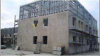 Steel frame with lightweight concrete insulation