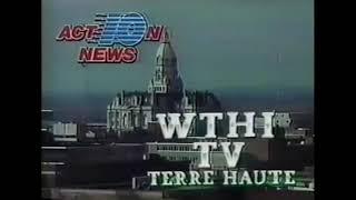 WTHI (CBS, Now CBS/Fox/MyNetworkTV/The CW) Station ID 1986 "Action 10 News"