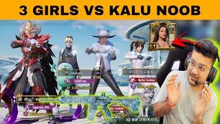 3 GIRL CHALLENGE KALU NOOB FOR 25 KILLS CHICKEN DINNER  BEST NOOB FRANK EVER  THOR GAMING 