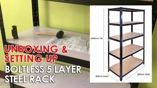 Unboxing: and Setting Up Boltless 5 Layer Steel Rack Adjustable