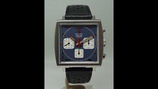 c1973 Heuer Monaco men's vintage long player chronograph watch.  Model reference 73633B