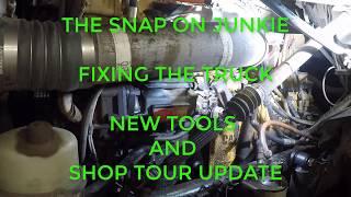 REPLACING COOLANT LINE, NEW TOOL ,NEW SHOP TOUR - THE SNAP ON JUNKIE