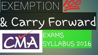 Exemption and Carry Forward of marks in CMA exams