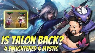 Is Talon Back?! - 4 Enlighted 4 Mystic 3 Adept | TFT Fates | Teamfight Tactics