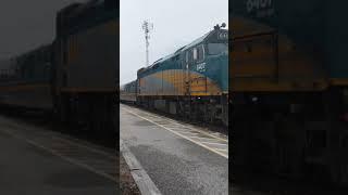 VIA train pulls into Chatham station with Christmas travelers