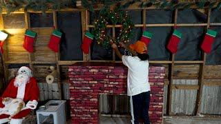 Christmas wreath in the Catio