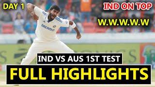 FULL HIGHLIGHTS INDIA VS AUSTRALIA 1ST TEST MATCH DAY 1 HIGHLIGHTS 2024