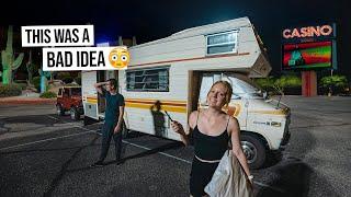 Our First Time RV Camping in a Casino PARKING LOT! Busted By Security + Lost A LOT of Money 