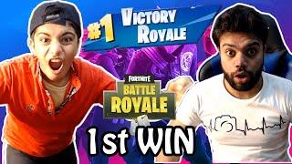 My little brother's 1st win in Fortnite (He cried) !!!