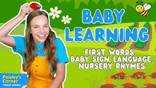 First Words for Babies - Baby Sign Language,  Body Parts & Nursery Rhymes | Baby Learning Videos