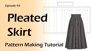 Pleated skirt Drafting_Inverted box pleats [Pattern Making Tutorial]