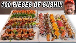 Trying to Eat Mira Sushi’s “100 Pieces” of Sushi Rolls Challenge in Chicago by Myself!!