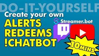 Create ALERTS, REDEEMS, COMMANDS | OBS + Streamer.bot