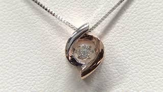 (SOLD). Dancing diamond estate pendant and necklace (item has been sold).