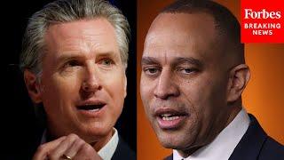 Jeffries Reacts To Gavin Newsom's Comments On Trans Athletes In Women's Sports To Charlie Kirk