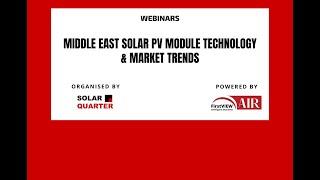 Middle East Solar PV Module Technology & Market Trends