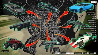 GTA V - All New Secret and Rare Cars & Weapon Locations in Story Mode (XBOX, PC, PS4, PS5)