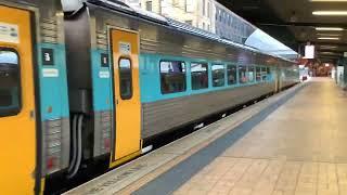 Sydney Trains: an Xplorer rail car leaves Central